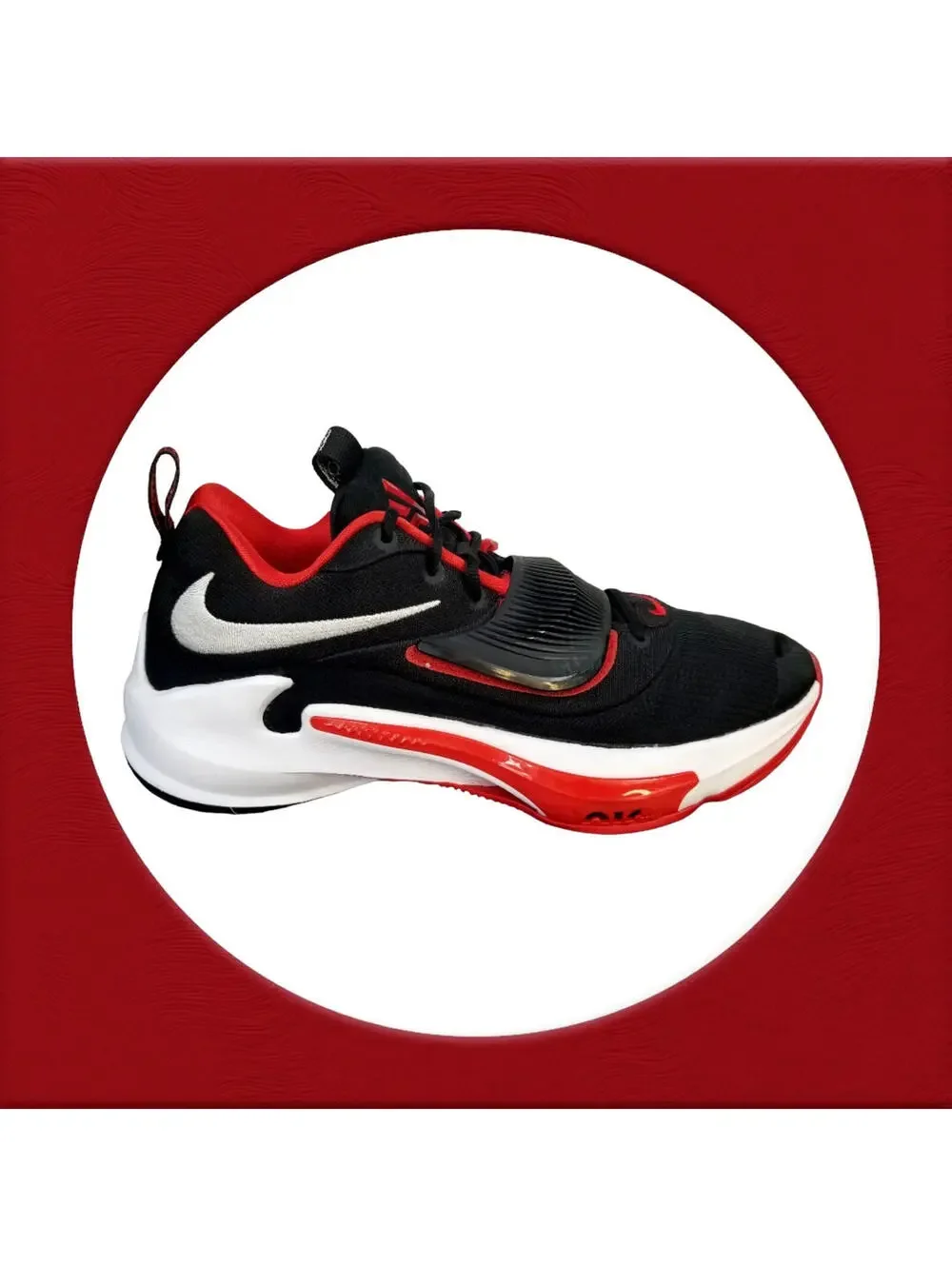 Men's Nike Zoom Freak 3 Basketball Shoes Black/Red/White DA0694 003 Size 13